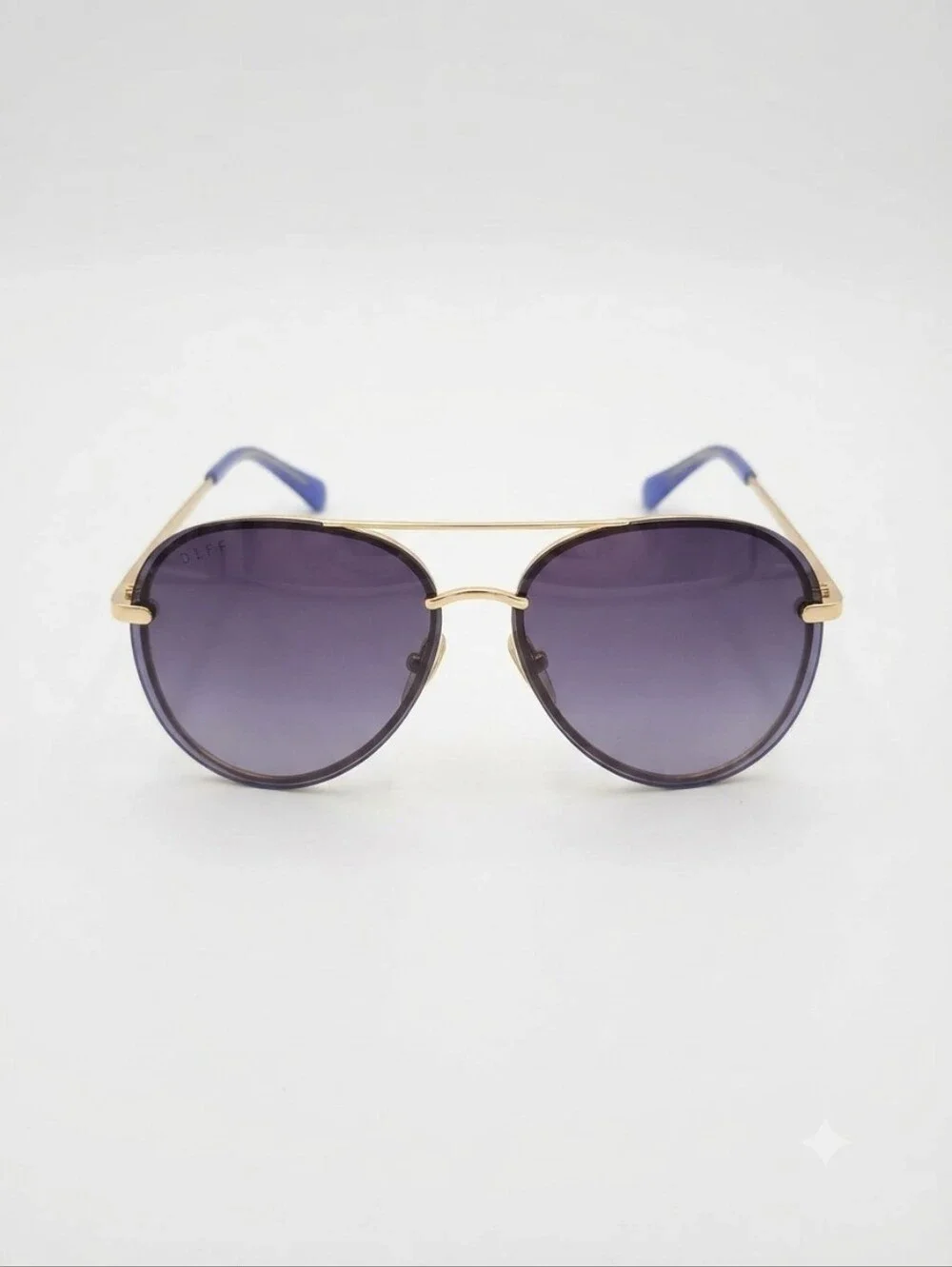 DIFF Eyewear Lenox Gold & Purple Polarized Aviator Sunglasses